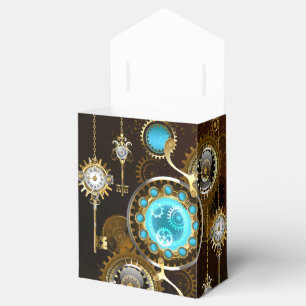 Steampunk Rusty Background with Turquoise Lenses Favor Box
