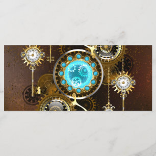 Steampunk Rusty Background with Turquoise Lenses Menu