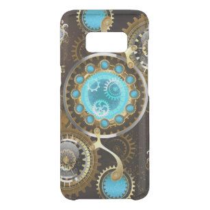 Steampunk Rusty Background with Turquoise Lenses Uncommon Samsung Galaxy S8 Case