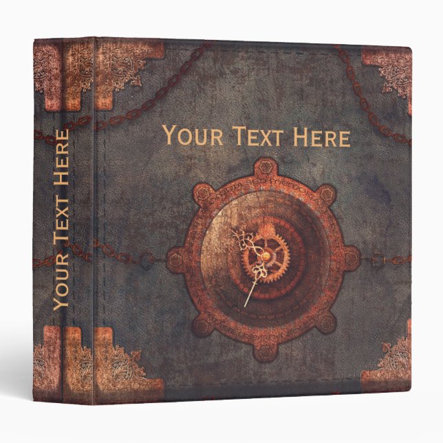 Steampunk Rusty Clock Binder (Front/Spine)