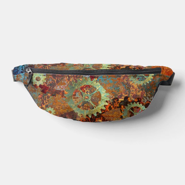 Steampunk Rusty Clockwork Gears Fanny Pack (Lay Down)