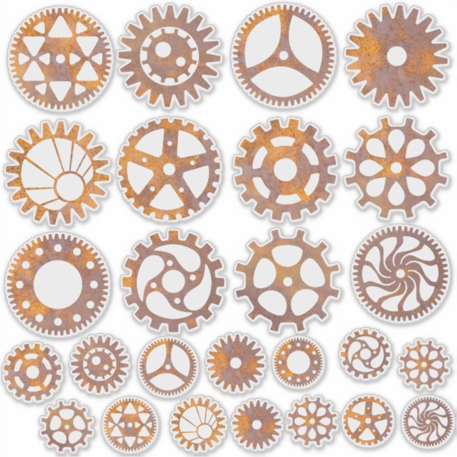 Steampunk Rusty Gear Assortment (Front)