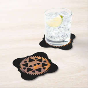Steampunk Rusty Gear III Paper Coaster