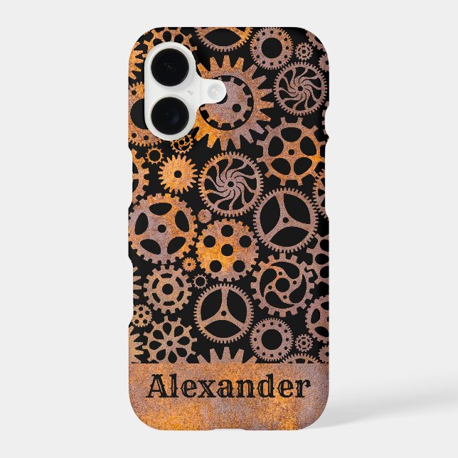 Steampunk Rusty Gears Custom Name (Back)
