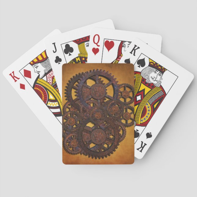 Steampunk Rusty Gears Playing Cards (Back)