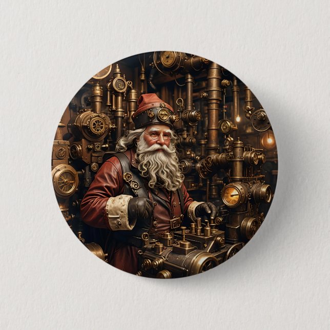 Steampunk Santa Button (Front)