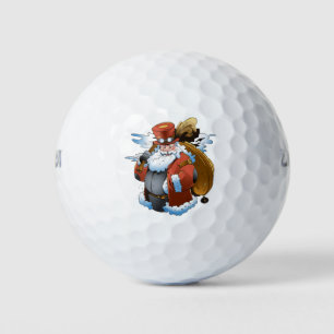 Steampunk Santa Christmas Vintage Style Golf Balls