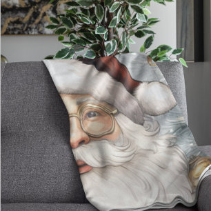 Steampunk Santa Claus Clock Work and Snowy Trees Sherpa Blanket