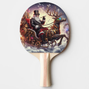 Steampunk Santa/Reindeer ChristmasPing Pong Paddle