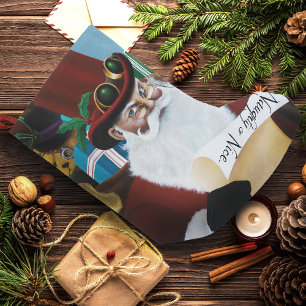 Steampunk Santa Victorian Christmas Fantasy Art Small Christmas Stocking