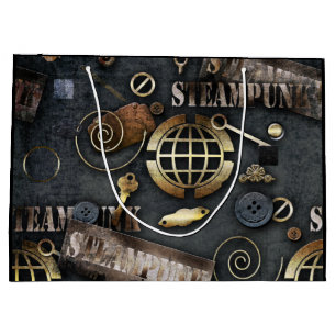 Steampunk, scrapbooking large gift bag