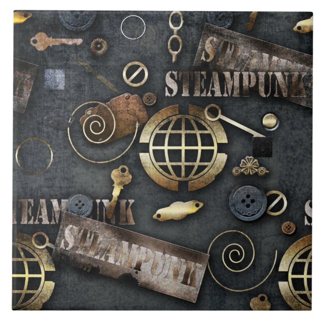 Steampunk, scrapbooking tile (Front)