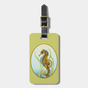 Steampunk Seahorse Luggage Tag