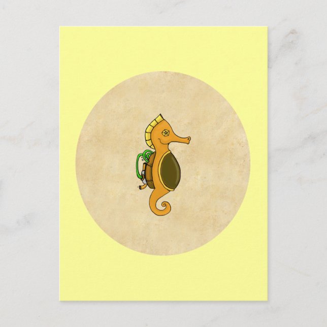 Steampunk Seahorse Postcard (Front)