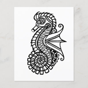 Steampunk Seahorse Stencil Me Couleur En Papier