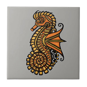 Steampunk Seahorse Tile