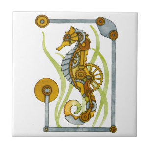 Steampunk Seahorse Tile