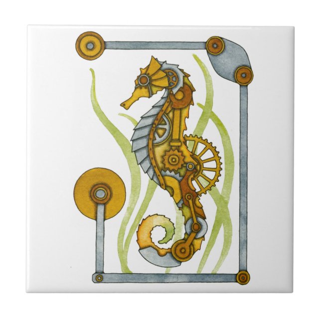 Steampunk Seahorse Tile (Front)