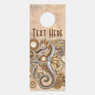 Steampunk Seahorse Vintage Surreal Art Door Hanger