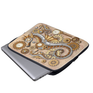 Steampunk Seahorse Vintage Surreal Art Laptop Sleeve