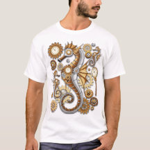 Steampunk Seahorse Vintage Surreal Art 