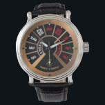 Steampunk Ship's Telegraph Chadburn Template Watch<br><div class="desc">This clock features an original graphic of an engine order telegraph (E.O.T.) or chadburn. All the text can be personalized and the anchor graphic can easily be replaced with your own image in this template. The background colour can also be customized. There are many options in hidden layers within this...</div>
