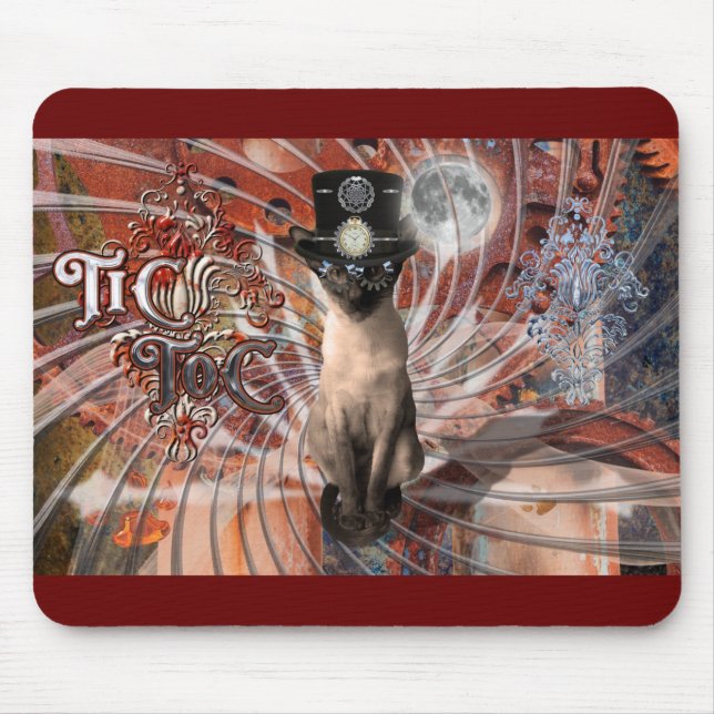 Steampunk Siamese Cat Meezer Mouse Pad (Front)
