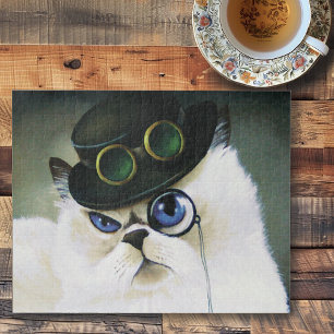 Steampunk Siamese Persian Cat Jigsaw Puzzle