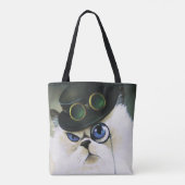 Steampunk Siamese Persian Cat Tote Bag (Back)