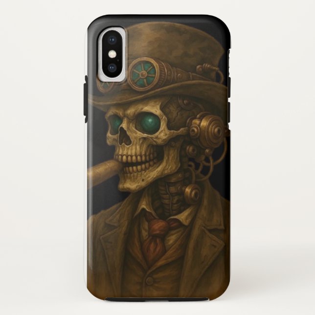 Steampunk Skeleton Gentleman Mobile Cover (Back)