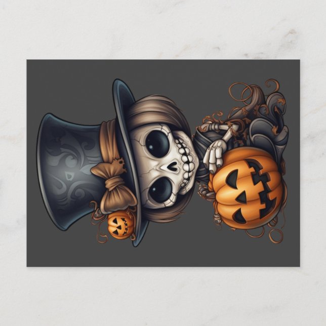Steampunk Skeleton Postcard (Front)