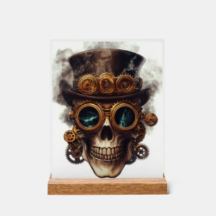 Steampunk Skull Engine Acrylic Sign