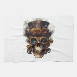 Steampunk Skull Engine Kitchen Towel