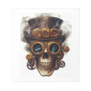 Steampunk Skull Engine Notepad