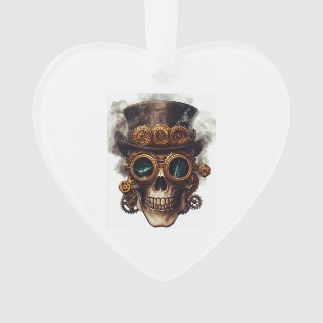 Steampunk Skull Engine Ornament (Front)
