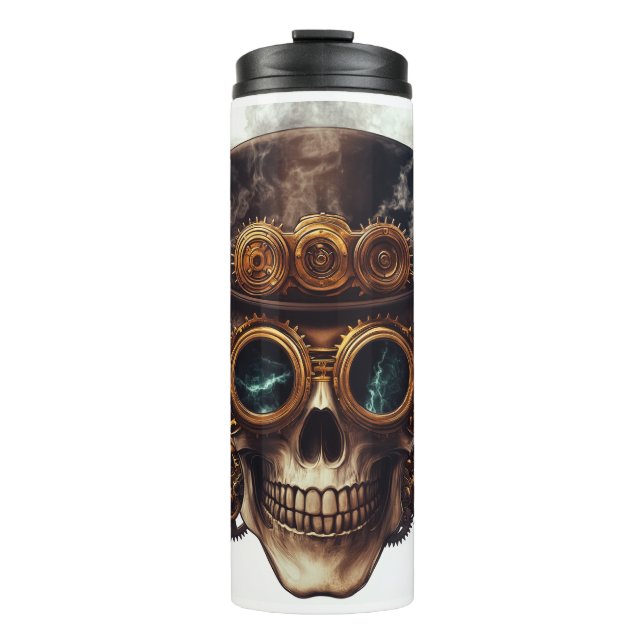 Steampunk Skull Engine Thermal Tumbler (Front)