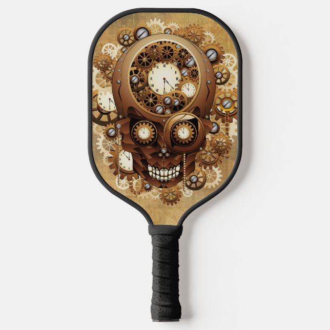 Steampunk Skull Gothic Style Pickleball Paddle (Front)