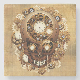 Steampunk Skull Gothic Style Stone Coaster