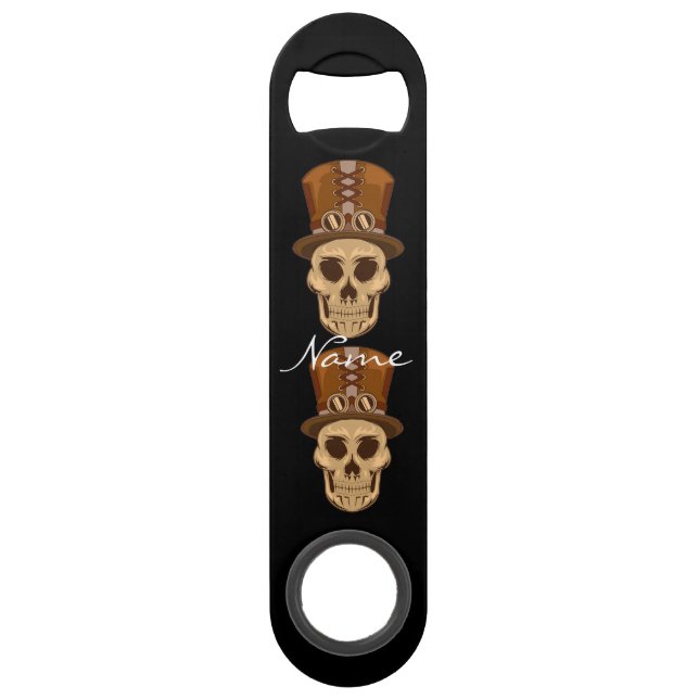 Steampunk Skull in Top Hat Thunder_Cove Bar Key (Front)