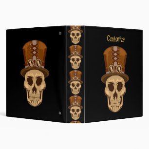 Steampunk Skull in Top Hat Thunder_Cove Binder