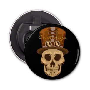 Steampunk Skull in Top Hat Thunder_Cove Bottle Opener