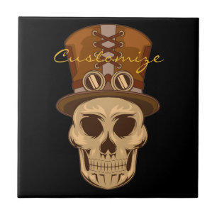 Steampunk Skull in Top Hat Thunder_Cove Tile