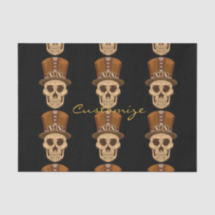 Steampunk Skull in Top Hat Thunder_Cove Tissue Paper