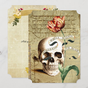 Steampunk Skull Vintage Halloween Invitations