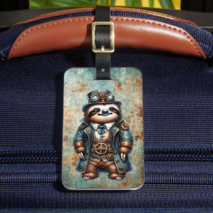 Steampunk Sloth Custom Luggage Tag