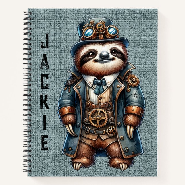 Steampunk Sloth - Customize Notebook (Front)