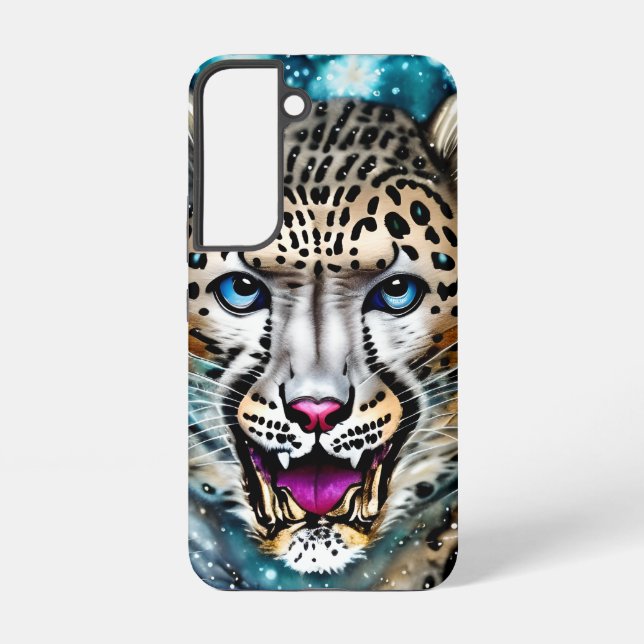 Steampunk Snow Leopard   Samsung Galaxy S22 Case (Back)