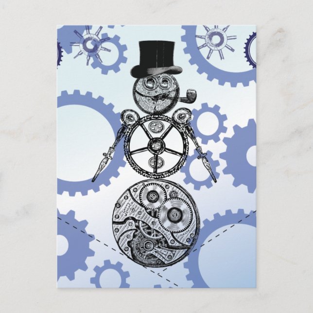 Steampunk Snowman Gear Holiday Design (Front)