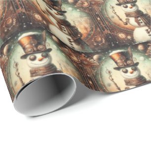 Steampunk Snowman Wrapping Paper