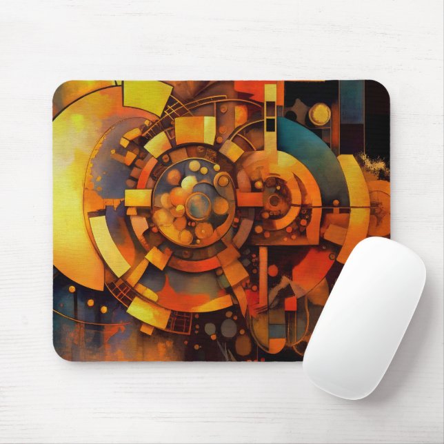 Steampunk Solar Mechanism Abstract Mouse Pad (With Mouse)